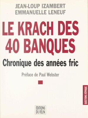 cover image of Le krach des 40 banques
